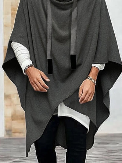 Urban Streetwear Style Hooded Cloak Cloak coofandy 