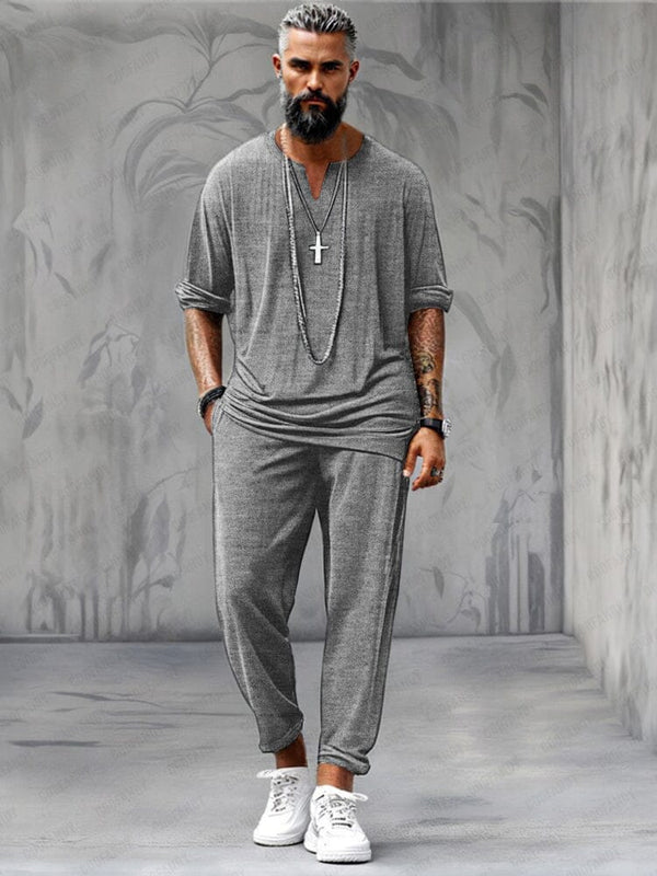 Minimalist 2-Piece Matching Sets Sets coofandy Gray M 