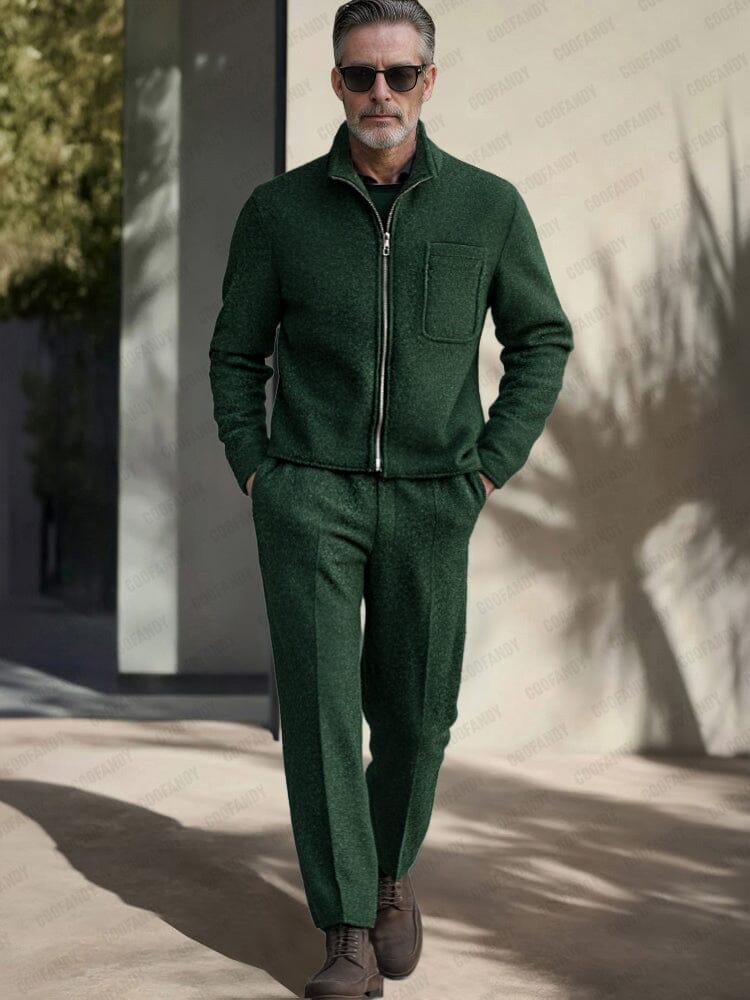 Luxe Comfort Jacket Trousers Set Sets coofandy Green M 