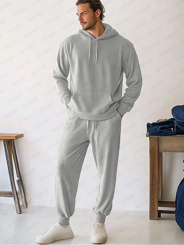 Basic Versatile Sweatsuit Set Sets coofandy Grey M 