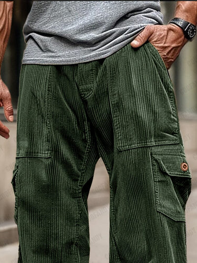 Soft Corduroy Cargo Pants Pants coofandy 