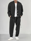 Casual 2-Piece Jacket Sets Sets coofandy Black M 