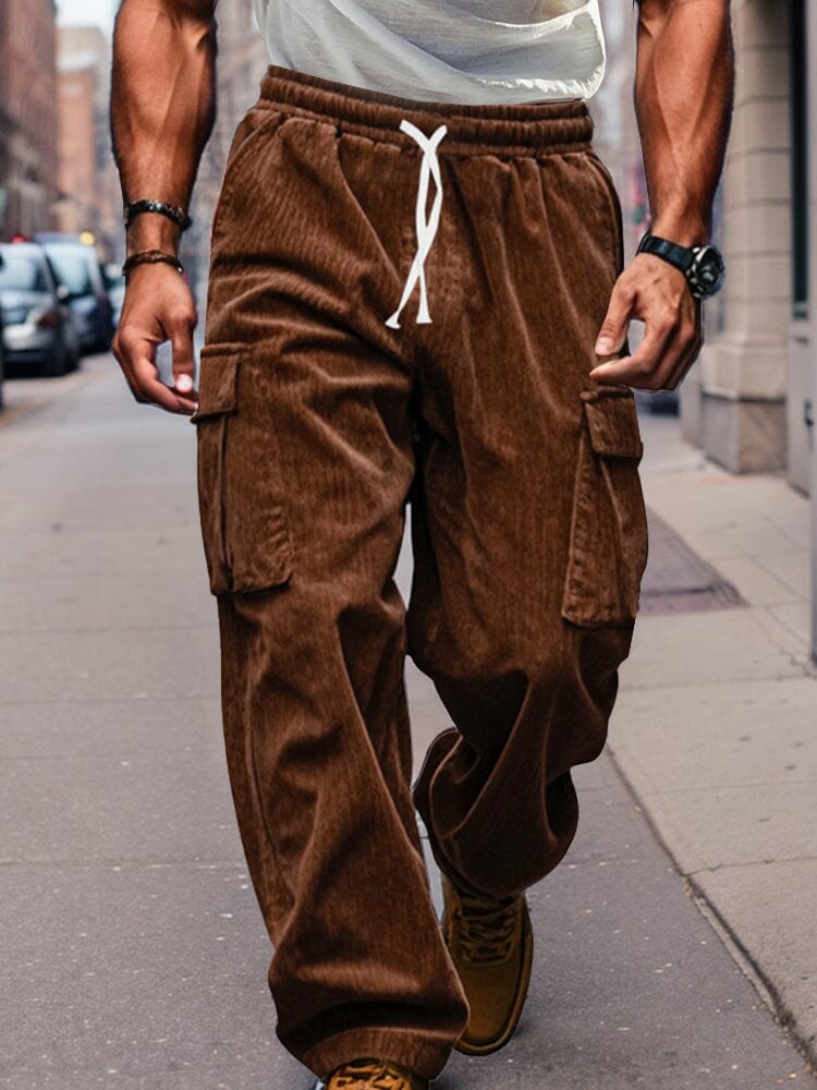 Corduroy Straight Leg Cargo Pants