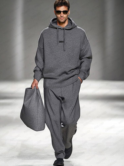 Quiet Luxury Hooded 2-Piece Set Sets coofandy Grey M 