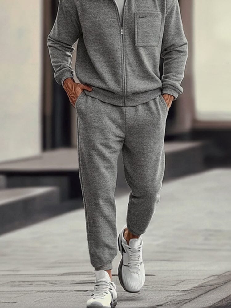 Cozy Athleisure Jacket Jogger Pants Set Sets coofandy 