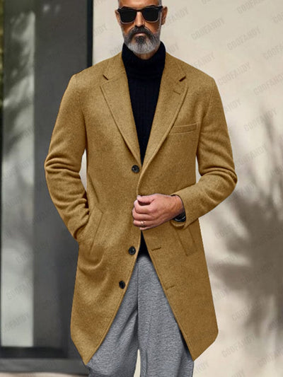 Elegant Warm Tweed Overcoat Coat coofandy 