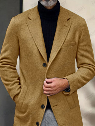 Elegant Warm Tweed Overcoat Coat coofandy 