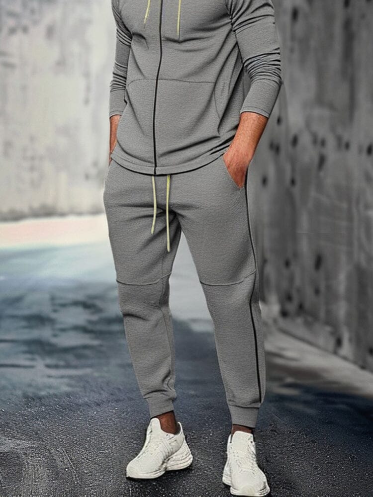 Athleisure Hooded Jacket Jogger Set Sports Set coofandy 