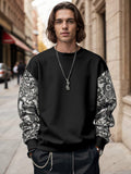 Leisure Paisley Print Sweatshirt Sweatshirts coofandy Black M 