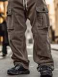 Utility Fashion Corduroy Cargo Pants Pants coofandy 