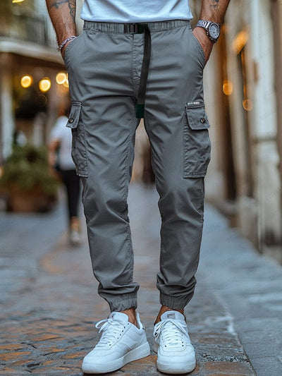 Casual Regular Fit Cargo Pants Pants coofandy Grey M 