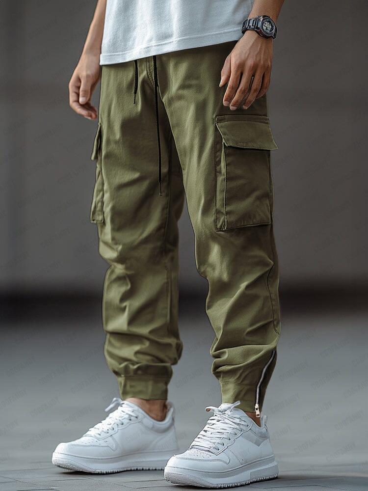 Essential Utility Cargo Pants Pants coofandy Army Green M 