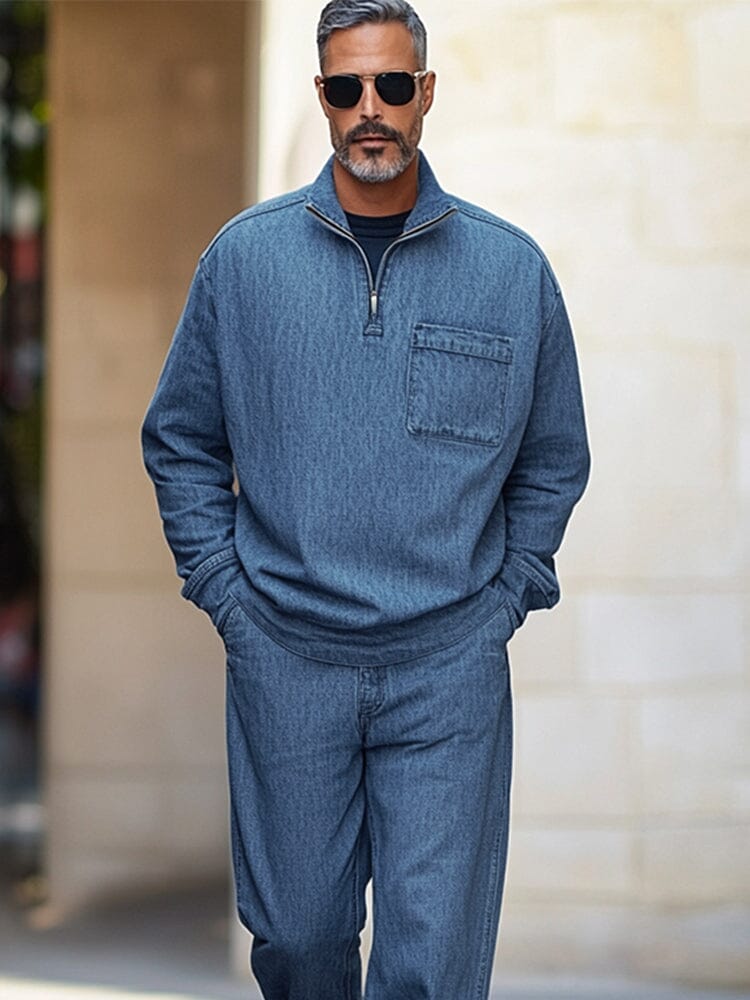 Jean Matching Set Athleisure 100% Cotton Denim Matching Set – COOFANDY