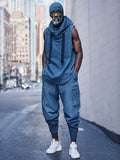 Active Denim 2-Piece Streetwear Set Sets coofandy Blue M 