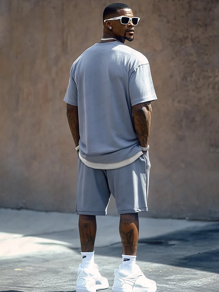 【DALLA】contrast fake two piece Contrast Fake Two-Piece Cotton Set – COOFANDY
