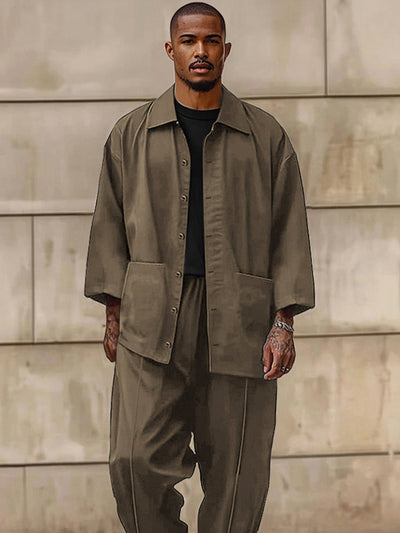 Versatile Cotton Shirt Pants Set