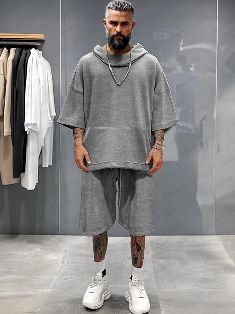 Athleisure-Inspired Streetwear Set Sets coofandy Grey M 