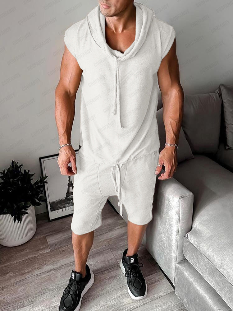 Athleisure Hooded Tank Top Shorts Set