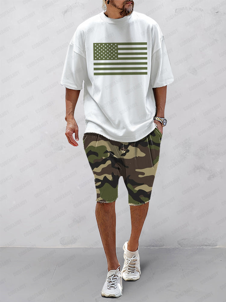 Casual Ethnic Print Sports Set