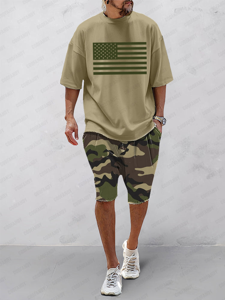 Casual Camo Printed Sports Set