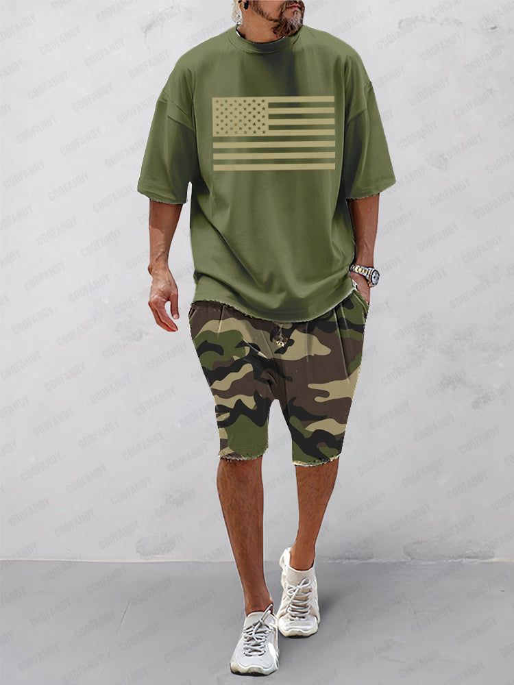 Casual Camo Printed Sports Set