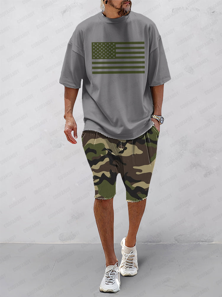 Casual Camo Printed Sports Set