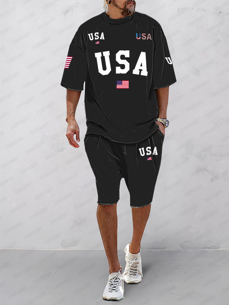 Casual Ethnic Print Sports Set