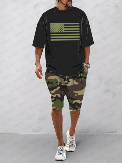 Casual Camo Printed Sports Set