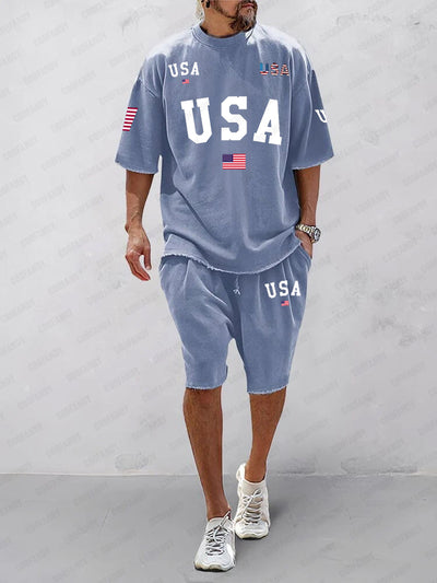 Casual Ethnic Print Sports Set