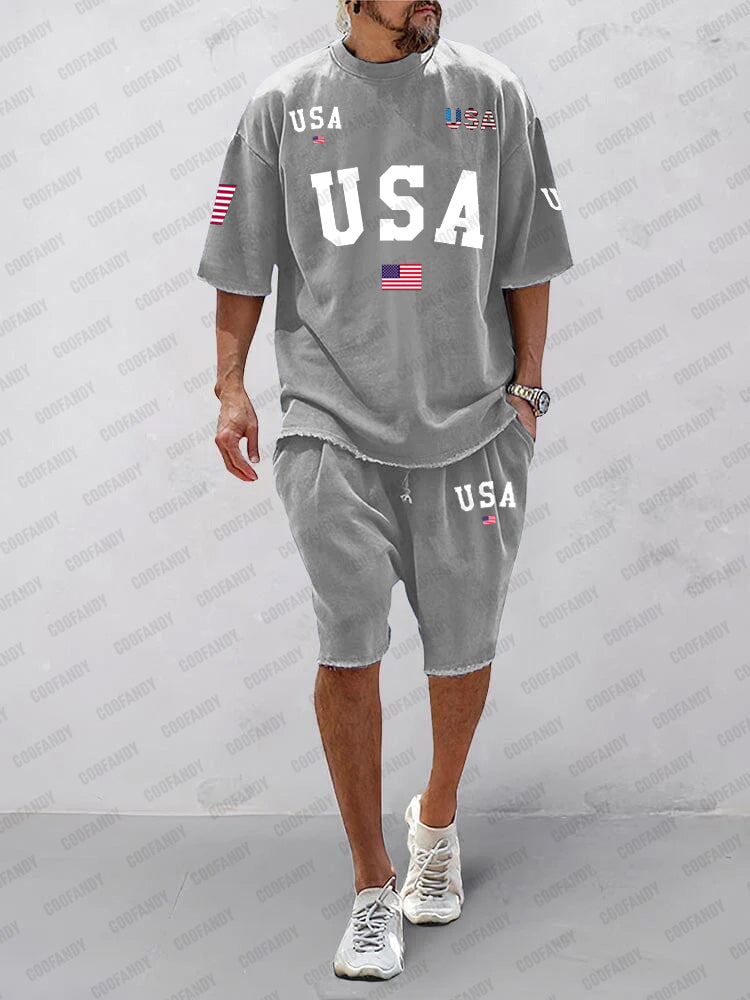 Casual Ethnic Print Sports Set