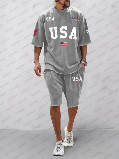 Casual Ethnic Print Sports Set