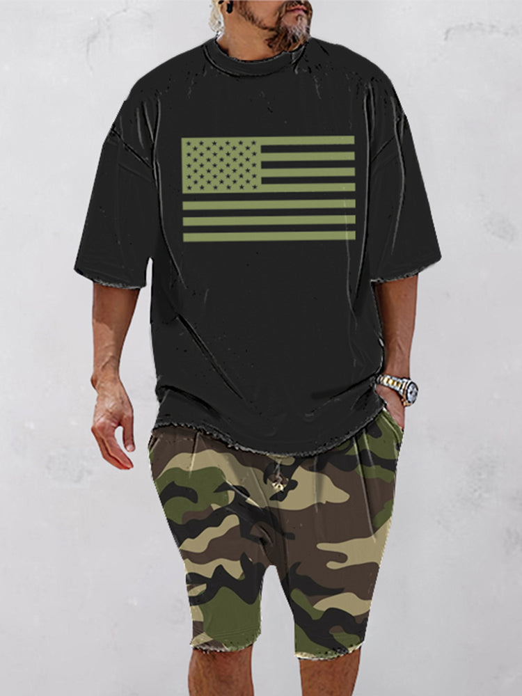 Lässiges Sport-Set mit Camouflage-Print