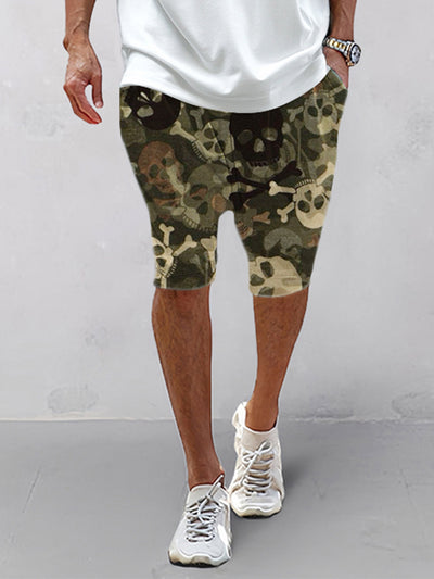 Casual Camo Skull Print Sports Set