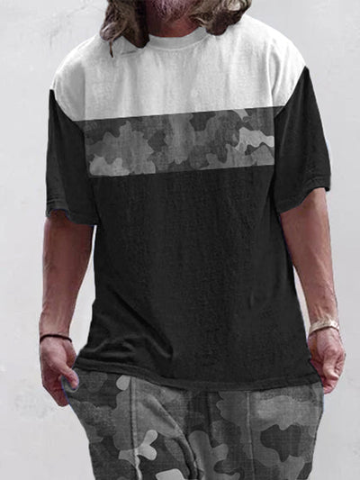 Casual Versatile Camo Print T-Shirt Set