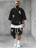 Trendy Cross Pattern Sports Set