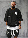 Trendy Cross Pattern Sports Set