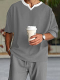 Casual Pit-Stripe Textured Matching Set
