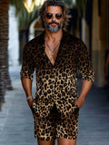 Stylish Gradient Leopard Print Casual Set