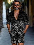 Stylish Gradient Leopard Print Casual Set