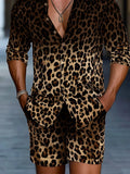 Stylish Gradient Leopard Print Casual Set