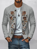 Floral Embroidered Cotton Linen Shirt Jacket