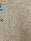 Floral Embroidered Cotton Linen Shirt Jacket