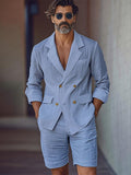 Leisure Elegant Cotton Blazer Shorts Set