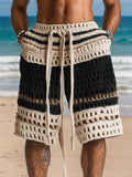 Casual Resort Knit Braided Shorts
