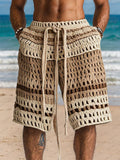 Casual Resort Knit Braided Shorts