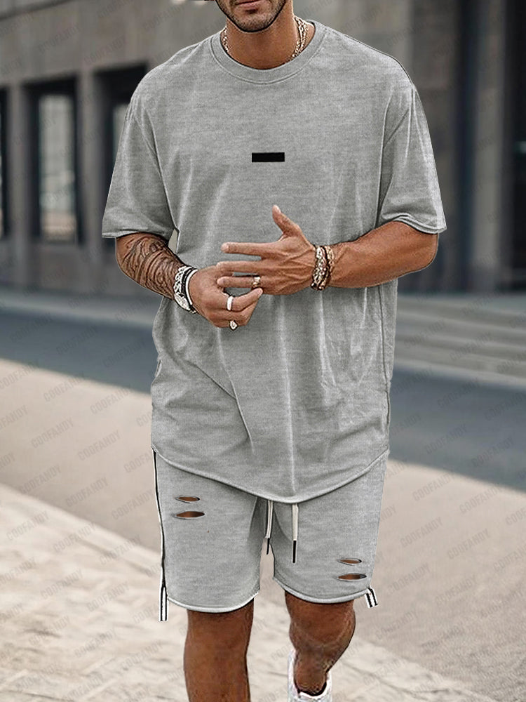 Athleisure Loose Fit T Shirt Shorts Set