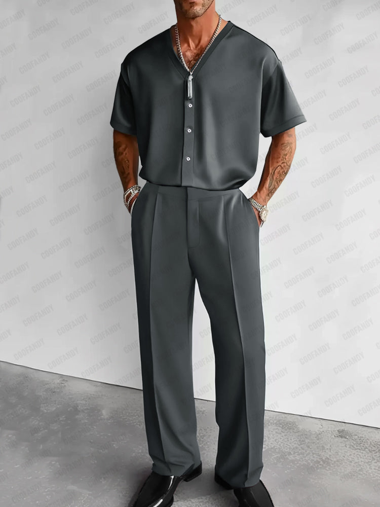 Ribbed Tee & Pants Set - Effortless Comfort & Style main image 1