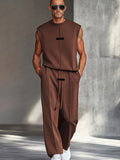 Simple Sharp Tank Top Pants Set