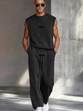 Simple Sharp Tank Top Pants Set