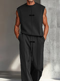 Simple Sharp Tank Top Pants Set